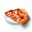 © Dragan - Fresh pizza on a white plate isolated on a white background. Strong shadow.