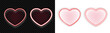 Red neon light heart shape valentine card illustration, transparent png, eps