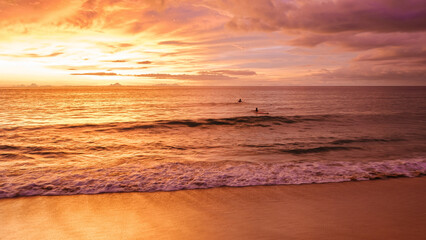 Wall Mural - Naithon beach Phuket Thailand, a famous surf spot in Phuket, Naithon beach at sunset.