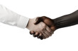 black and white handshake on transparent background