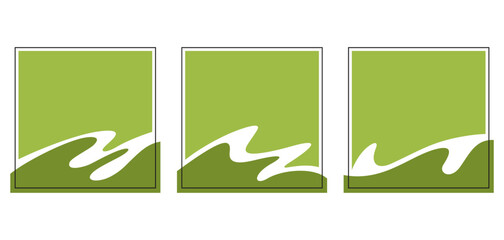 Poster - Square layouts set with abstract wavy borders