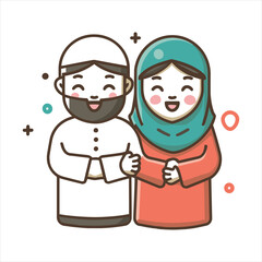 Muslim couple illustration 