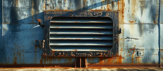 Poster - A photo of cargo hold natural ventilation flap and louver fitted on hatch cover of a bulk carrier. with copy space image. Place for adding text or design