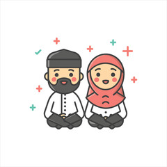 Muslim couple illustration 