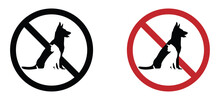 No Pet Allowed Vector Icons. Cat And Dog No Pet Allowed Vector Signs
