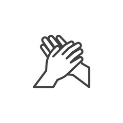 Canvas Print - High five hands line icon