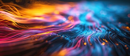Poster - Abstract fractal wave multi color motion glowing lines For creative imaginative backgrounds ideas For posters postcards greeting cards sci fi backgrounds textures print web blogs cards