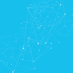 Poster - Vector atom geometric structure. Digital graphic network molecule. Abstract polygonal with connecting dots and lines. Global connect element. Data concept