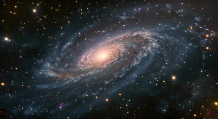 Wall Mural - a galaxy with swirling arms surrounded by stars. the concept of cosmology.