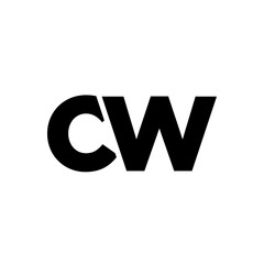 Wall Mural - Letter C and W, CW logo design template. Minimal monogram initial based logotype.