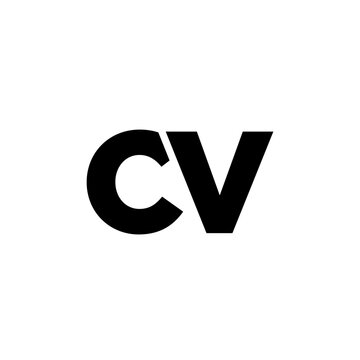 Letter C and V, CV logo design template. Minimal monogram initial based logotype.