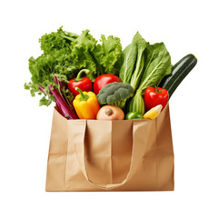 Wall Mural - bag with vegetables isolated on transparent background Remove png, Clipping Path, pen tool