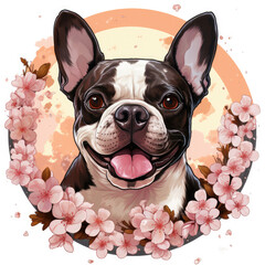 Wall Mural - watercolor French Bulldog clipart, Generative Ai