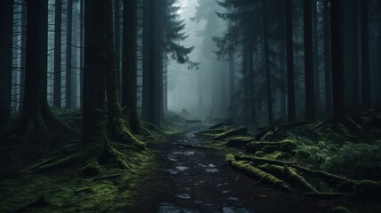 Wall Mural - path in the forest