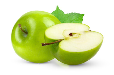 Wall Mural - green apple isolated on  transparent png