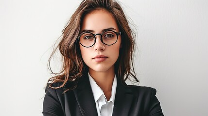 Canvas Print - portrait of a confident young businesswoman isolated on white background 