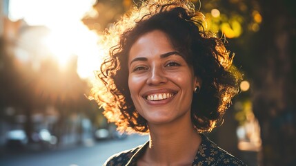 Portrait of a smile of a happy woman entrepreneur outside with vision for a success in business and her startup company. Corporate worker, startup or manager face looking cheerful with motivated.