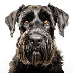 Wall Mural - watercolor Giant Schnauzer clipart, Generative Ai