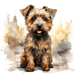 Wall Mural - watercolor Glen of Imaal Terrier clipart, Generative Ai