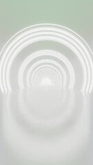 Wall Mural - abstract white futuristic round arch tunnel architecture, 3d rendering.