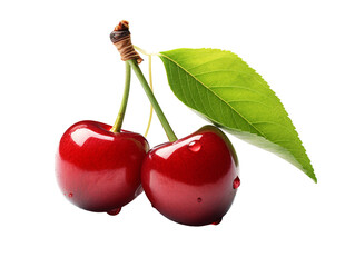 Poster - cherries isolated on white background