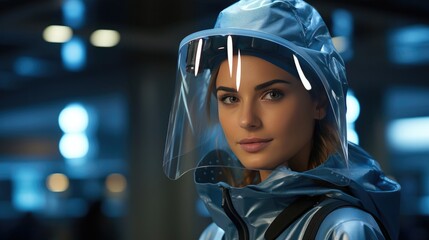 Poster - Scientist in safety costume conducting lab tests