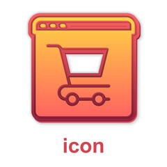 Poster - Gold Online shopping on screen icon isolated on white background. Concept e-commerce, e-business, online business marketing.  Vector