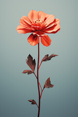 Leinwandbilder - A minimalist pixel art depiction of a flower using geometric shapes, showcasing simplicity in retro design.