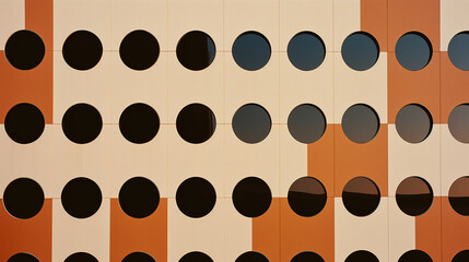 Leinwandbilder - Minimalist pixel art featuring an abstract pattern of circles, showcasing simplicity and symmetry.
