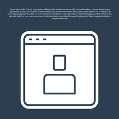 Poster - Blue line Create account screen icon isolated on blue background.  Vector