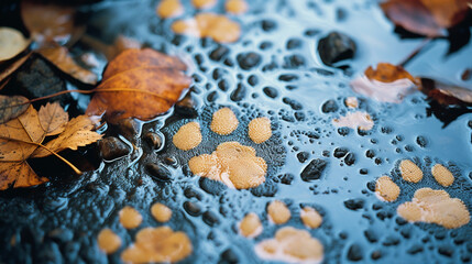 Leinwandbilder - Unique and endearing close-up of wet ferret paw prints, showcasing the charming imprints of smaller pets.