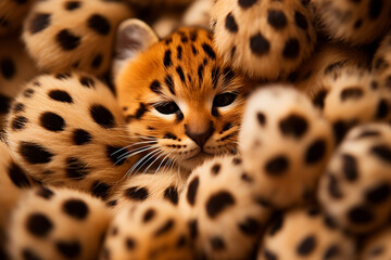 Poster - Delicate and endearing close-up of hamster paw prints on bedding, showcasing the intricacies of smaller pet tracks.