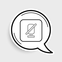 Poster - line mute microphone icon isolated on grey background. microphone audio muted. colorful outline conc