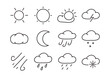 Set of vector meterology icons. Isolated on white background