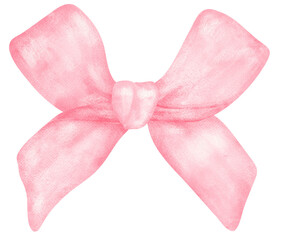 Wall Mural - Pink Coquette ribbon bow aesthetic watercolor