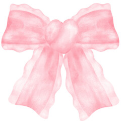 Wall Mural - Pink Coquette ribbon bow aesthetic watercolor