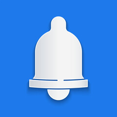 Poster - Paper cut Motion sensor icon isolated on blue background. Paper art style. Vector