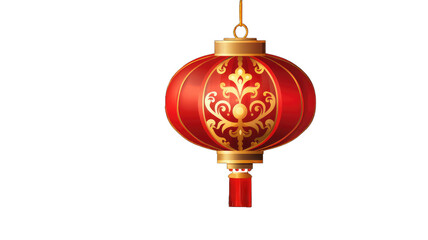 Wall Mural - ornate red lantern with gold embellishments, isolated on transparent background. high-quality image for lunar new year promotions, asian-themed artwork, and festive backgrounds