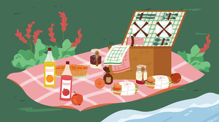 Picnic illustration in flat design