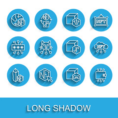 Poster - Set line NFT Digital crypto art, Cryptocurrency wallet, cloud and  icon. Vector