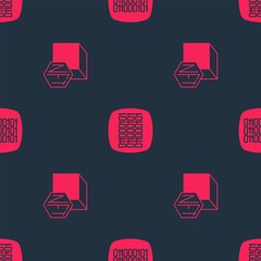 Poster - Set NFT Digital crypto art and Binary code on seamless pattern. Vector