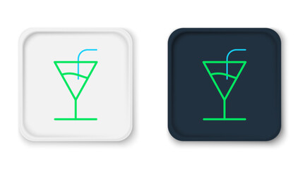 Poster - Line Cocktail icon isolated on white background. Colorful outline concept. Vector