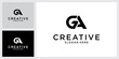 GA or AG initial letter logo design vector