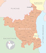 Haryana district map with neighbour state