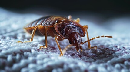 Wall Mural - Closeup Bedbug in Bed