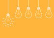 © BillionsPhoto - Light Bulb with Idea Concept on Yellow Background. Idea, Innovation, Inspiration and Creativity Concept. Vector Illustration.