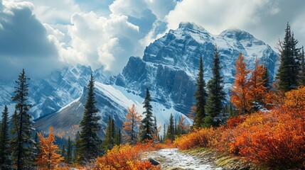 Sticker - grom.r1 Snow-capped peaks in Banff National Park, 