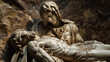 Pietà's Grief-Stricken Embrace:  An emotional representation of the Pietà, capturing the grief-stricken embrace of Mary holding the body of Jesus on Good Friday