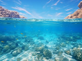 Fototapeta Fototapety do akwarium - 海中の珊瑚。AI生成画像