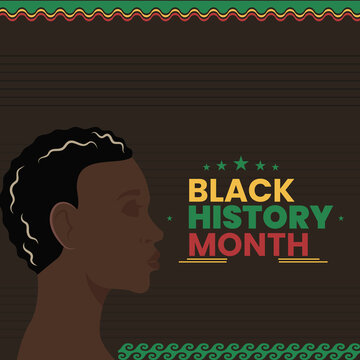 hand drawn flat black history month instagram post illustration design